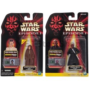 Star Wars Episode I Darth Maul & Anakin Skywalker Figures CommTech Hasbro 1999